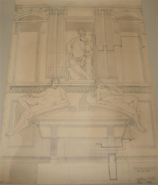 A group of Italian architectural drawings